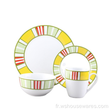 16pcs Dinnerset en gros bon marché personnalisé